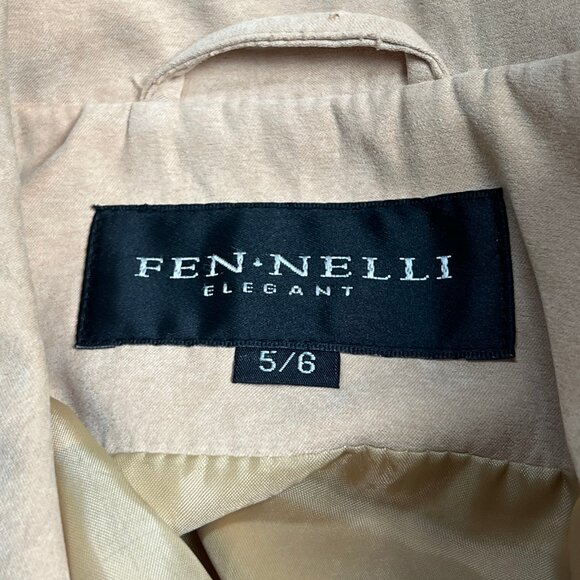 Vintage 90s Y2K Long Faux Suede Leather Peacoat Trench Jacket Quiet Luxury Coat - Picture 7 of 9